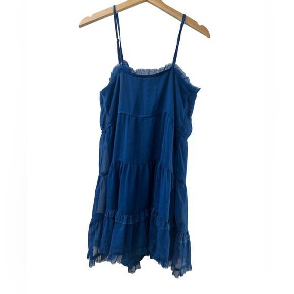 STARING AT STARS Delicate Blue Lace Ruffle Trim Dress SIZE SMALL 2 4 Tiers Adjut - Picture 5 of 11